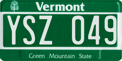 VT license plate YSZ049