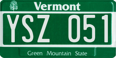 VT license plate YSZ051