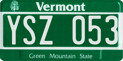 VT license plate YSZ053