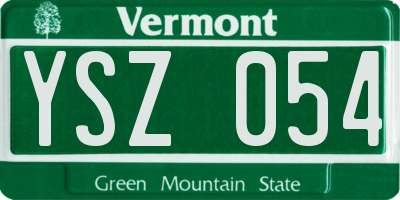 VT license plate YSZ054