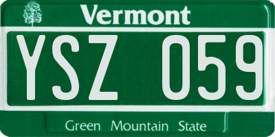 VT license plate YSZ059