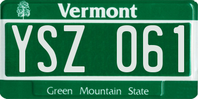 VT license plate YSZ061