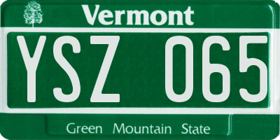 VT license plate YSZ065