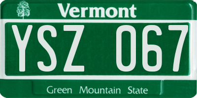 VT license plate YSZ067