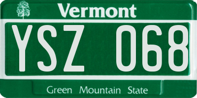 VT license plate YSZ068
