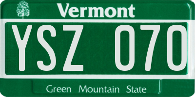 VT license plate YSZ070