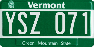 VT license plate YSZ071