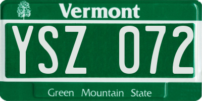 VT license plate YSZ072