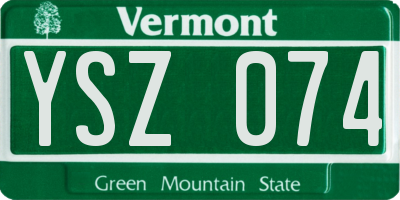 VT license plate YSZ074