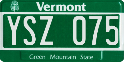 VT license plate YSZ075