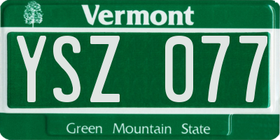 VT license plate YSZ077