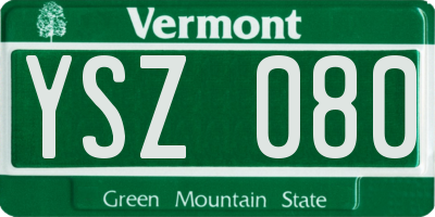 VT license plate YSZ080