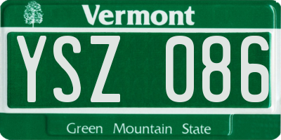 VT license plate YSZ086
