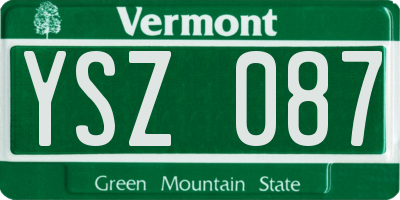 VT license plate YSZ087