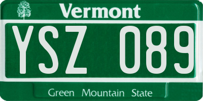 VT license plate YSZ089