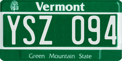 VT license plate YSZ094