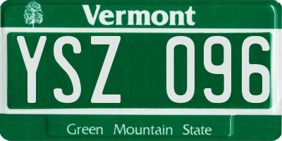 VT license plate YSZ096