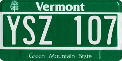 VT license plate YSZ107