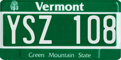 VT license plate YSZ108