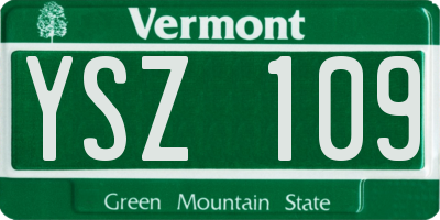VT license plate YSZ109