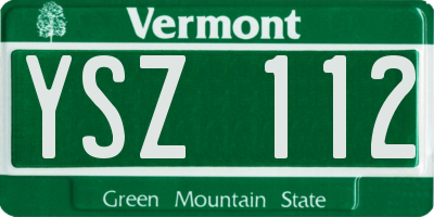 VT license plate YSZ112