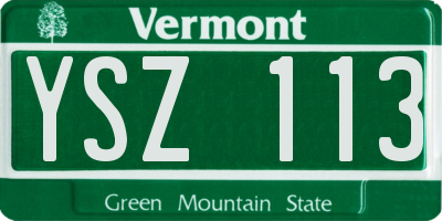 VT license plate YSZ113