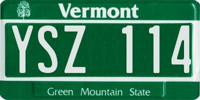 VT license plate YSZ114