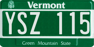 VT license plate YSZ115