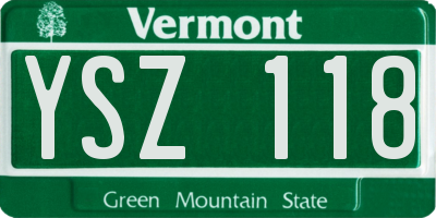 VT license plate YSZ118