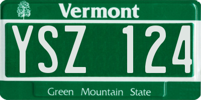 VT license plate YSZ124