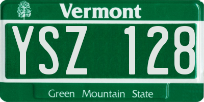 VT license plate YSZ128