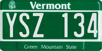 VT license plate YSZ134