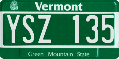 VT license plate YSZ135