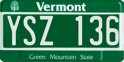 VT license plate YSZ136