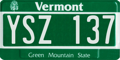 VT license plate YSZ137