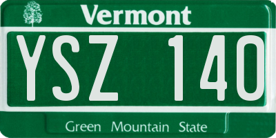 VT license plate YSZ140