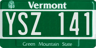VT license plate YSZ141