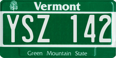 VT license plate YSZ142