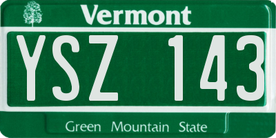 VT license plate YSZ143