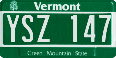 VT license plate YSZ147