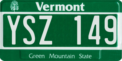 VT license plate YSZ149