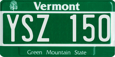 VT license plate YSZ150