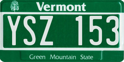 VT license plate YSZ153