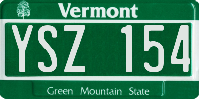 VT license plate YSZ154