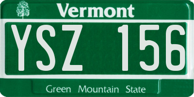 VT license plate YSZ156