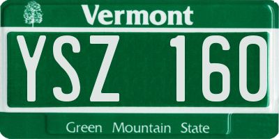 VT license plate YSZ160