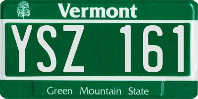 VT license plate YSZ161