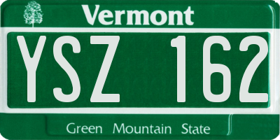 VT license plate YSZ162