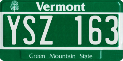 VT license plate YSZ163