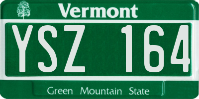 VT license plate YSZ164